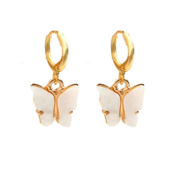 Restock coming soon-pearl white Butterfly earrings - Picture 2 of 2